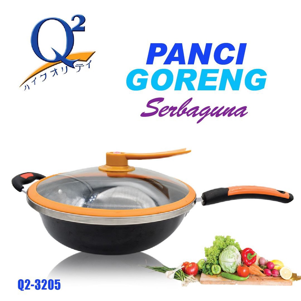 Jual Panci Wajan Goreng Enamel Wok Pan Penggorengan Anti Lengket 32 CM