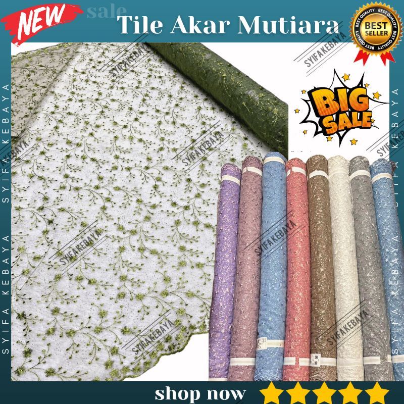 Jual Kain Tile Mutiara Tulle Akar Mutiara Glitter Kain Tille Motif Kain