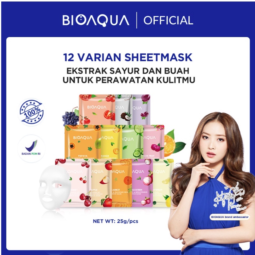 Jual Bioaqua Mask Fruits And Vegetables Series Masker Wajah Bioaqua