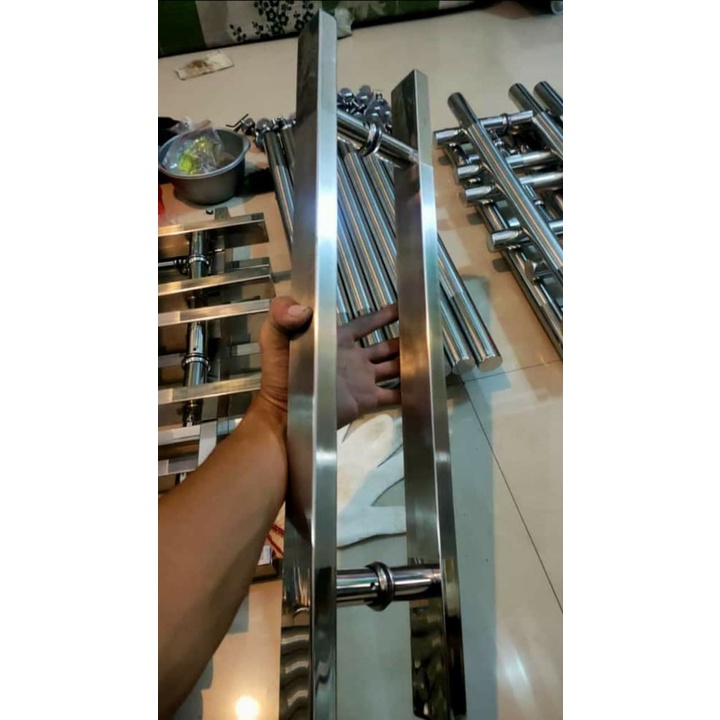 Jual Handle Pintu Baut Tembus Stainless Panjang 60cm 45cm Gagang