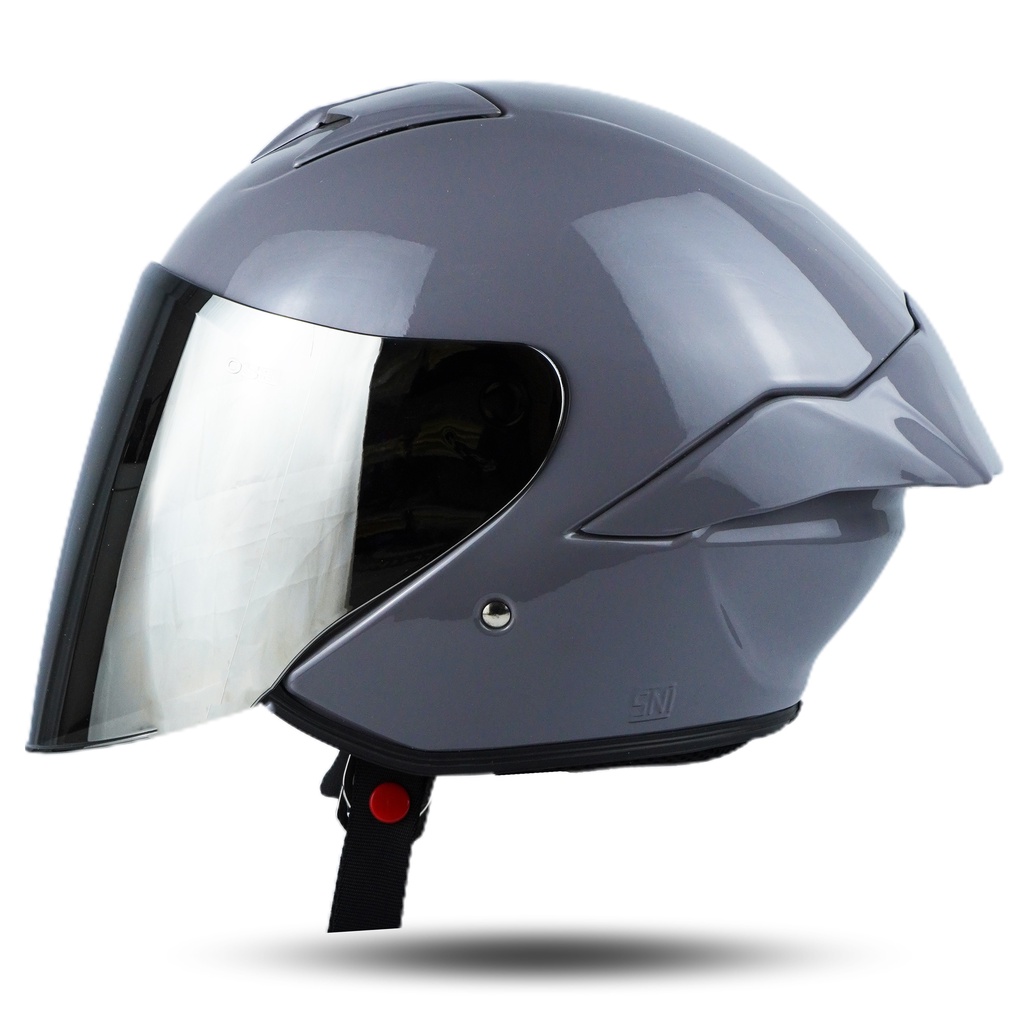 Jual Jitsu Helm Half Face Js Series Warna Abu Gloss Solid Premium