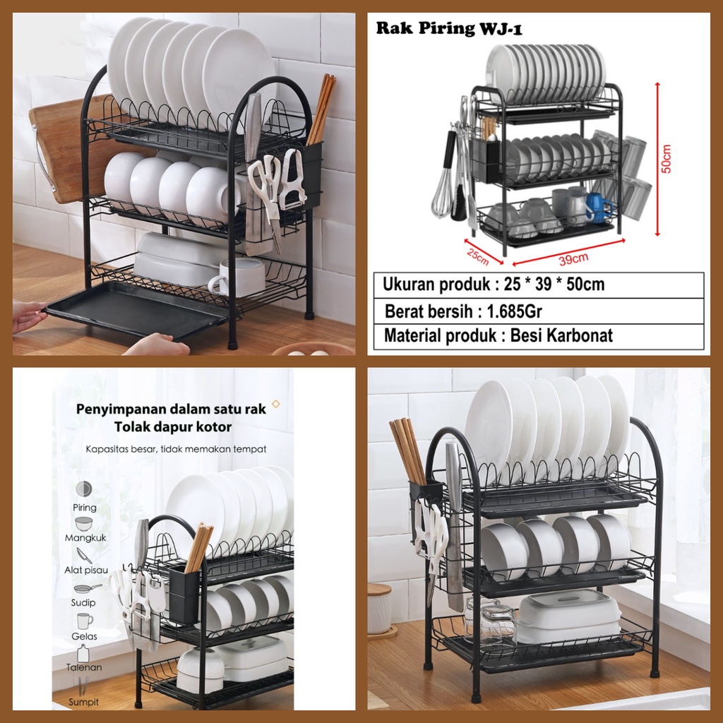 Jual Rak Piring Besi Rak Piring Stainless 2 Susun Layer 2 Tier Dish