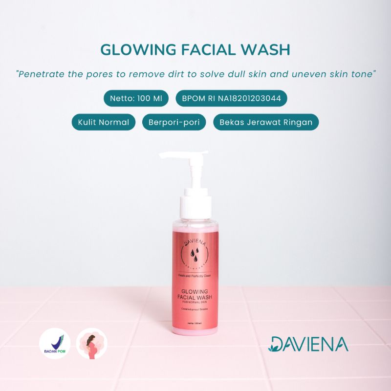 Jual Daviena Skincare Facial Wash Glowing Series Shopee Indonesia