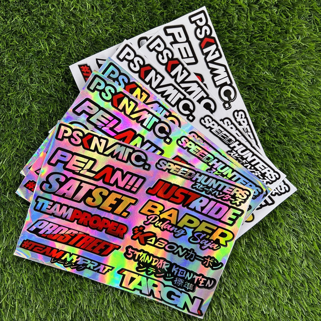 Jual Sticker Racing Hologram Pack Print Cut Stiker Motor Sticker