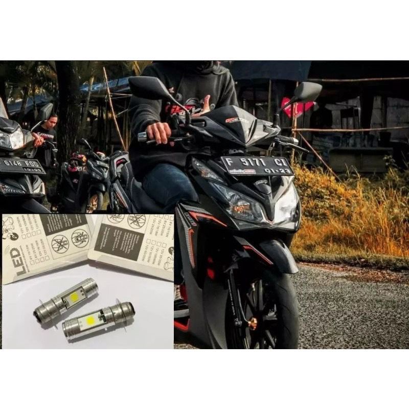 Jual Bohlam Lampu Depan Led Honda Vario Techno Nyala Putih Ac Dc