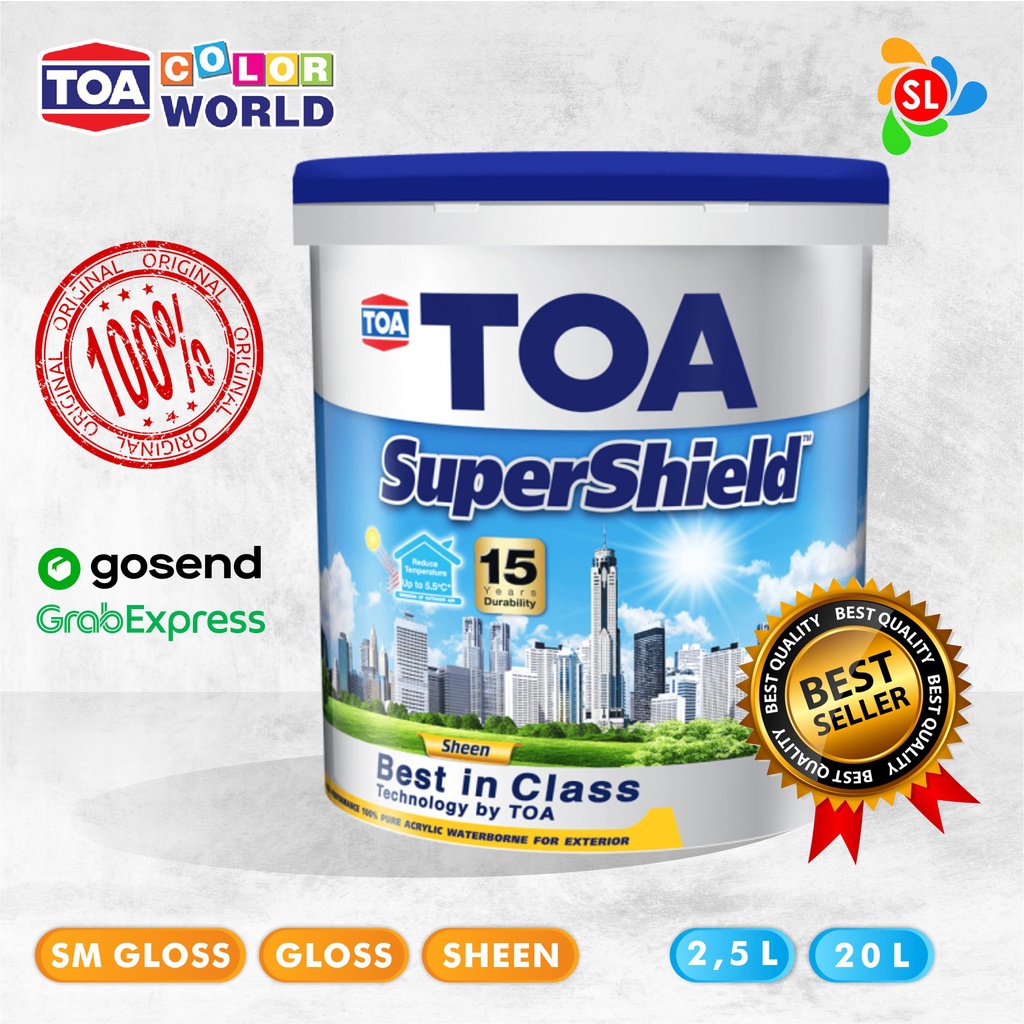 Jual Cat Tembok Exterior Toa Supershield L Semi Gloss Gloss Sheen