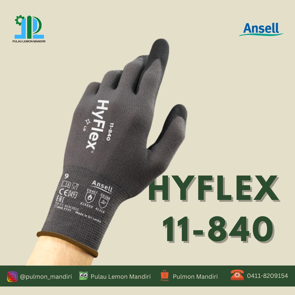 Jual SAURUNG TANGAN SAFETY ANSELL HYFLEX 11 840 Shopee Indonesia