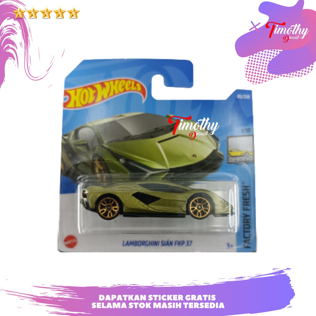 Jual Hot Wheels Lamborghini Sian FKP 37 Hijau Short Card Factory Fresh