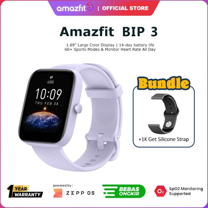 Jual Amazfit Bip 3 Smartwatch 1 69 Ultra Large Color Display 50 Watch