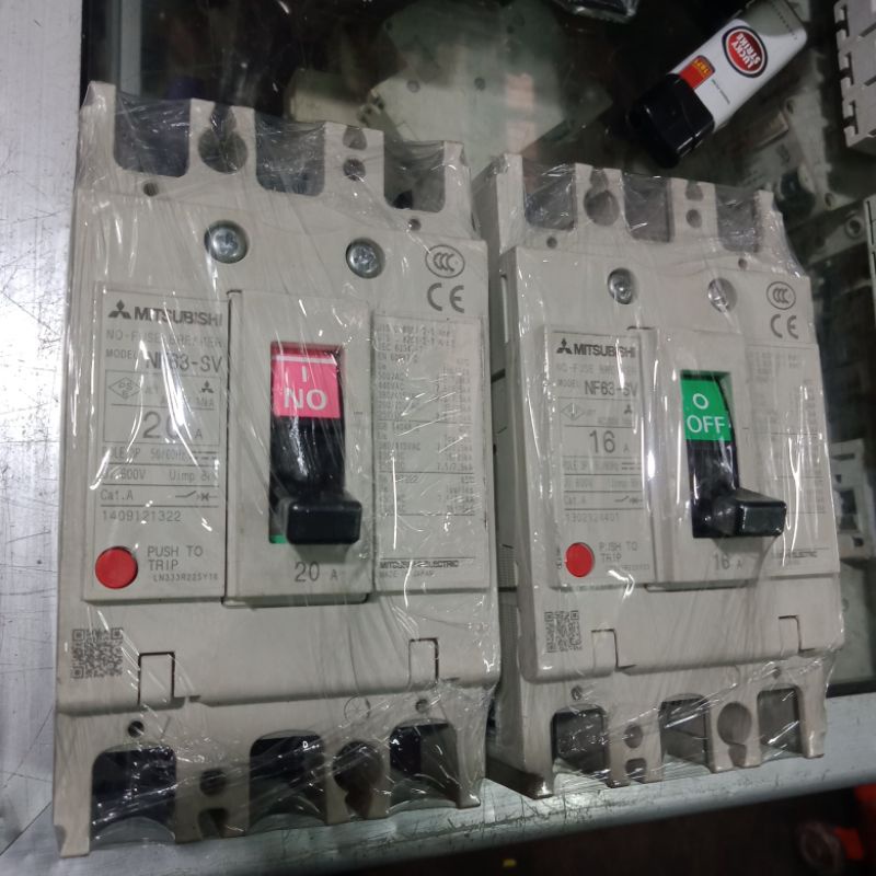 Jual Mccb Breaker Nfb Mitsubishi Nf63sv 16a 20a Shopee Indonesia