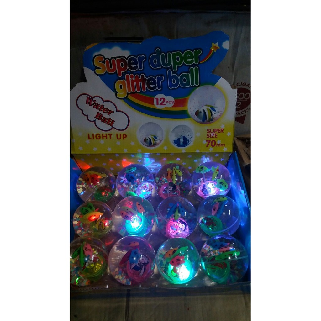 Jual SUPER DUPER GLITTER BALL WATER BALL BOLA BEKEL Unik NYALA Lampu