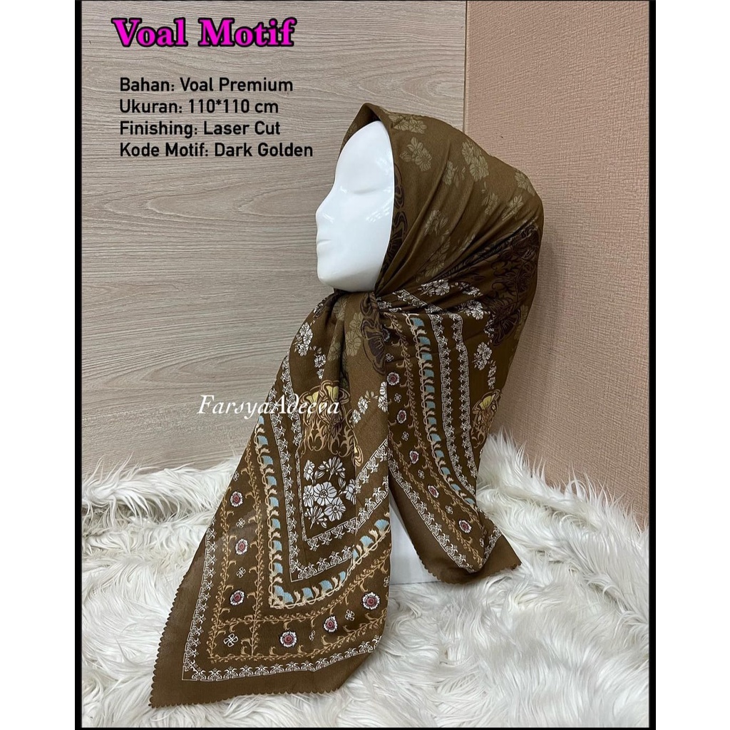 Jual NEW HIJAB VOAL MOTIF Deenay Bahan Voal Premium Laser Cut Square