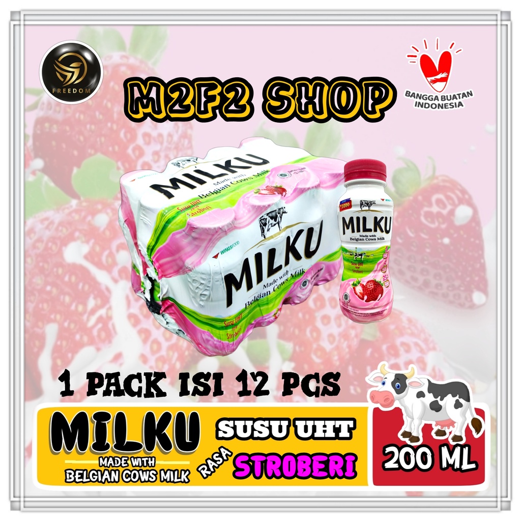 Jual Susu Milku Rasa Stroberi Uht Botol Plastik Pet Ml Kemasan