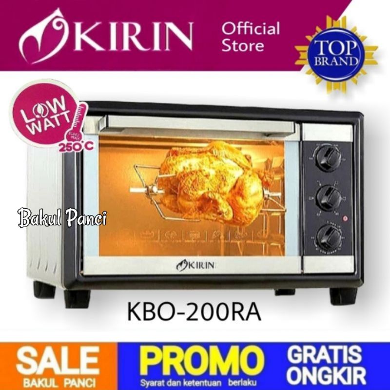 Jual OVEN LISTRIK LOW WATT KIRIN 20 LITER KBO 200RA PEMANGGANG