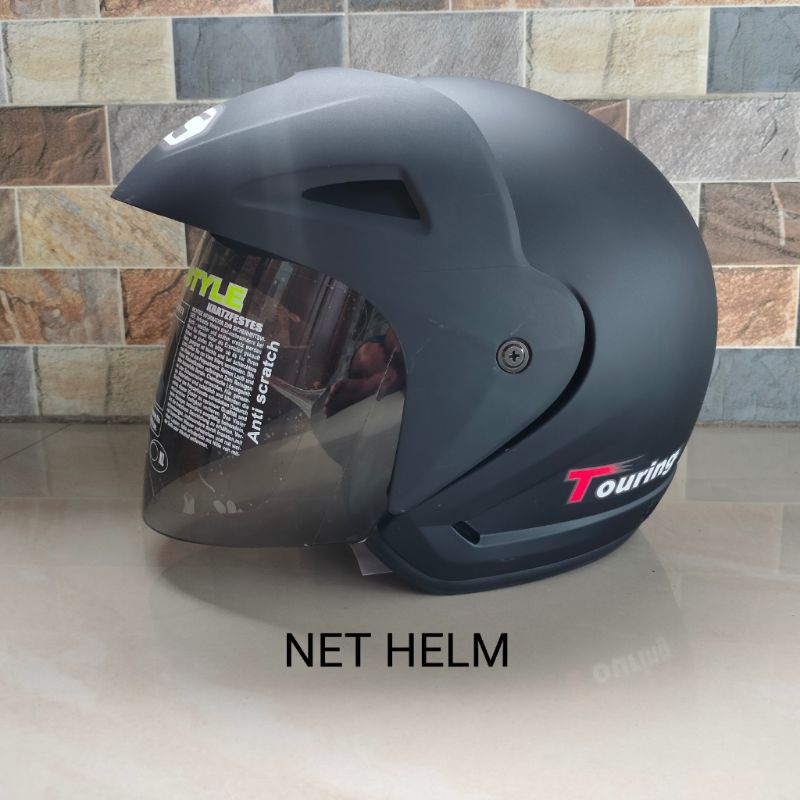 Jual Helm Bmc Touring Solid Black Doft Gratis Buble Wrap Shopee Indonesia