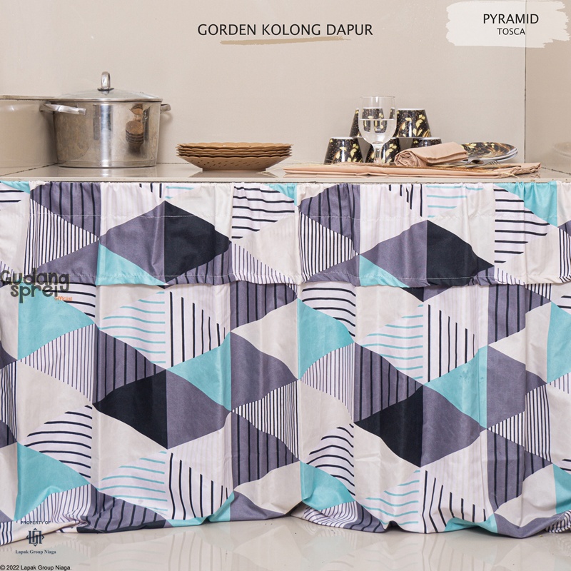 Jual Gorden Kolong Dapur Minimalis Polos Motif Ukuran L130cm X T70cm