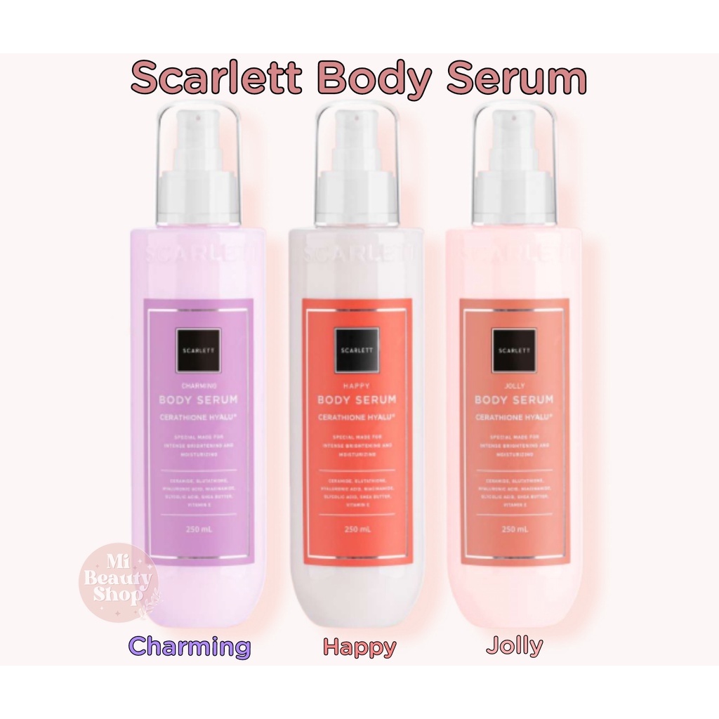 Jual SCARLETT WHITENING BODY SERUM HAPPY JOLLY CHARMING 250ML