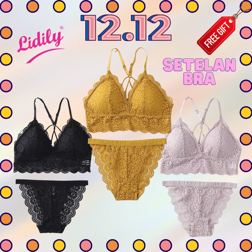 Jual Lidily Setelan Bikini Lace Sexy Premium BH Dan CD Renda