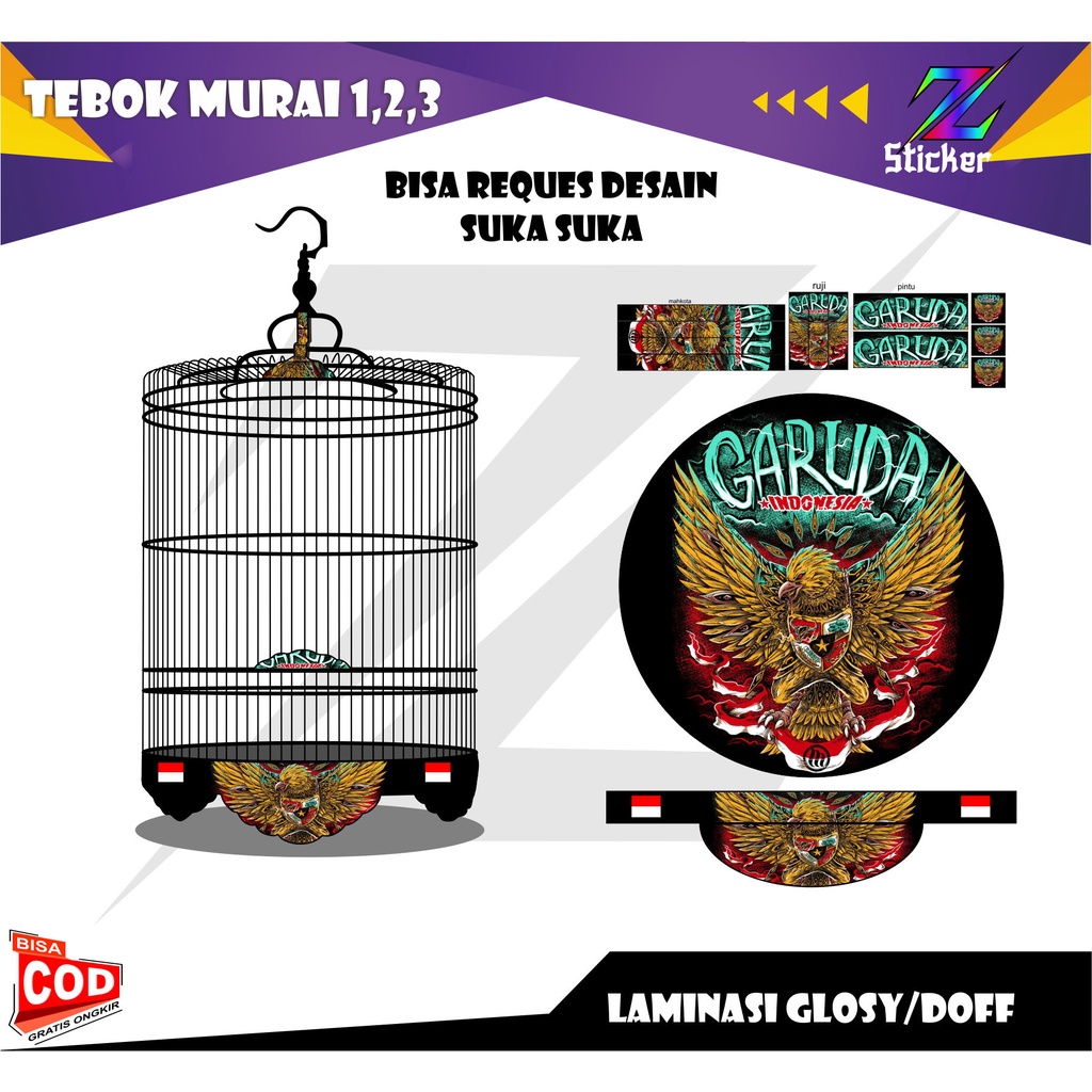 Jual Stiker Sangkar Sticker Sangkar Murai Tebok Murai Stiker Tebok