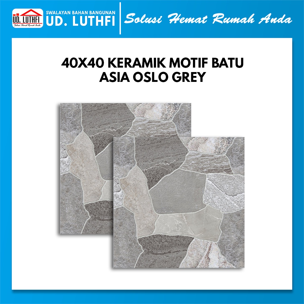 Jual Keramik Lantai Motif Batu X Asia Oslo Grey Shopee Indonesia