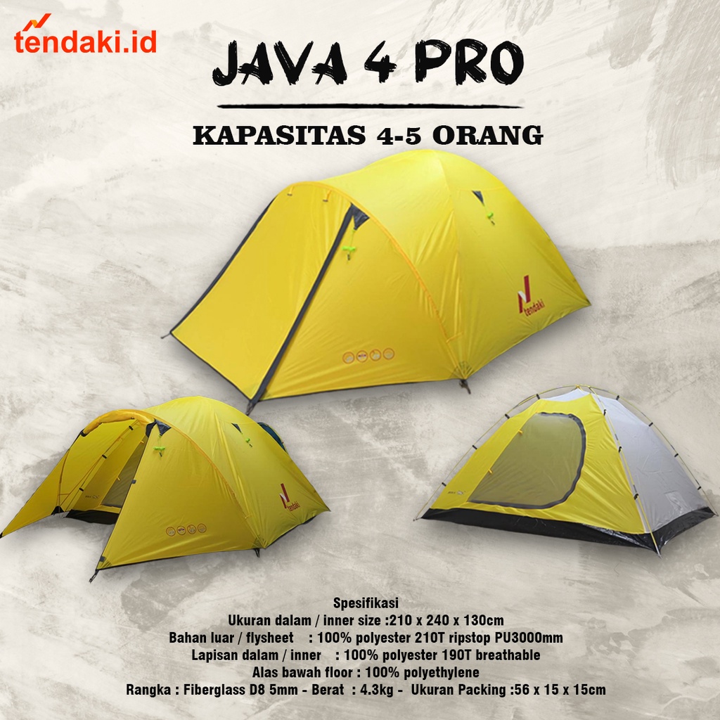 Jual Tendaki Java Pro Tenda Kapasitas Orang Tenda Borneo Blue