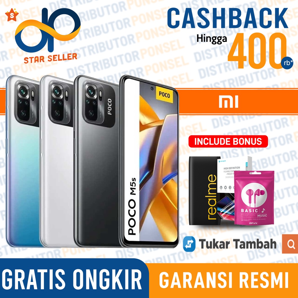 Jual Xiaomi Poco M5s 6 128GB 4 64GB Garansi Resmi 128 GB 64 GB Poco M5s