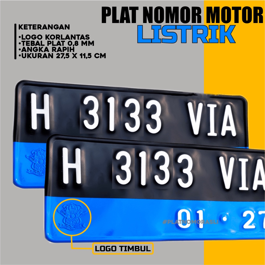 Jual Plat Nomor Murah Plat Nomor Motor Listrik Warna Hitam Dan Biru