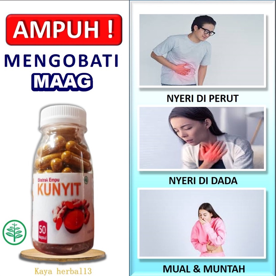 Jual Kunyit Herbal Jamu Suplemen Kesehatan Kapsul Obat Lambung Curcuma