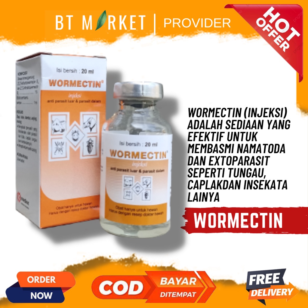 Jual Wormectin Ml Suntikan Obat Jamur Cacing Scabies Kudis Pada