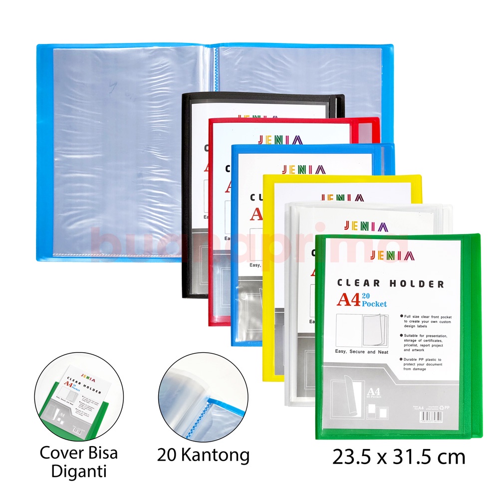 Jual Map Clear Holder A4 Jenia 20 Kantong Document Keeper Display Book