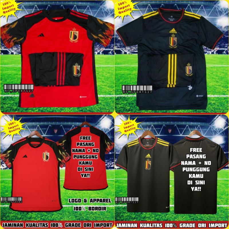 Jual Jersey Bola Belgia Home Away World Cup Qatar Baju Olahraga