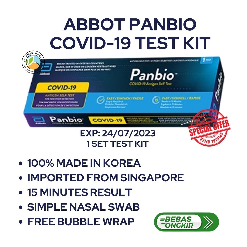 Jual Abbott Panbio Swab Nasal Antigen Singapore Isi Set Self Test Kit