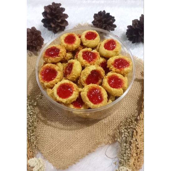 Jual Thumbprint Strawberry Cheese Cookies Shopee Indonesia