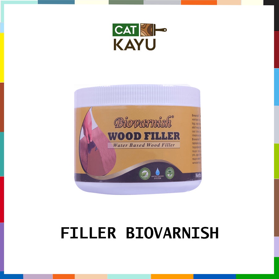 Jual Biovarnish Wood Filler Dempul Kayu Waterbased Warna Jati Ramin Cup