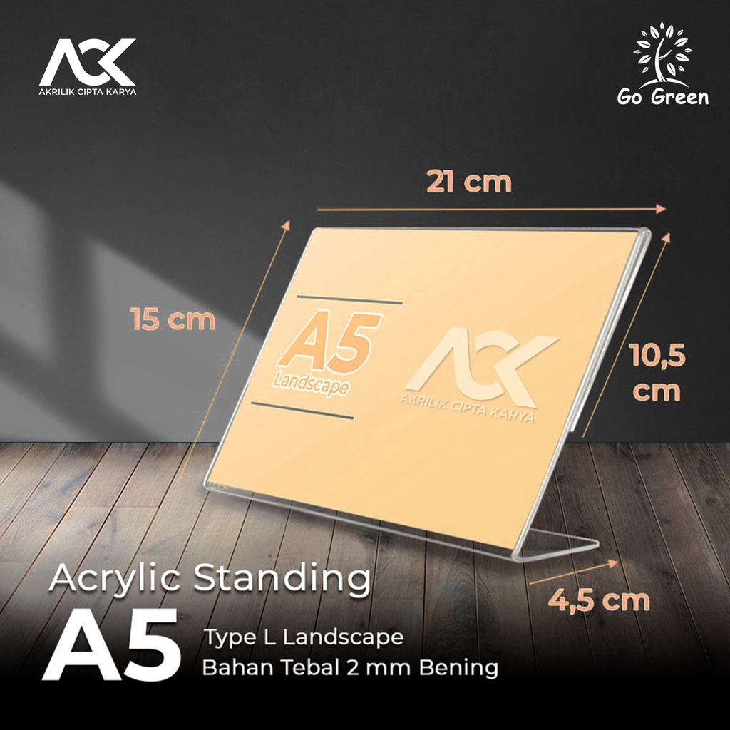 Jual Tempat Brosur Meja Akrilik A L Type Acrylic Tent Card Holder A