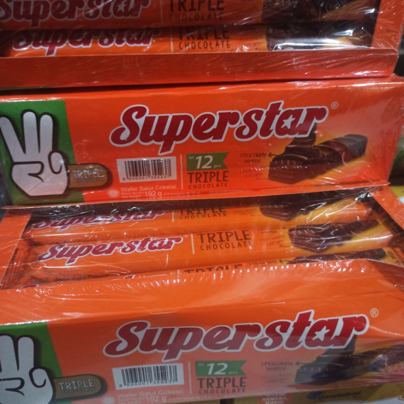 Jual Wafer Superstar Triple Cokelat 12pcs Shopee Indonesia