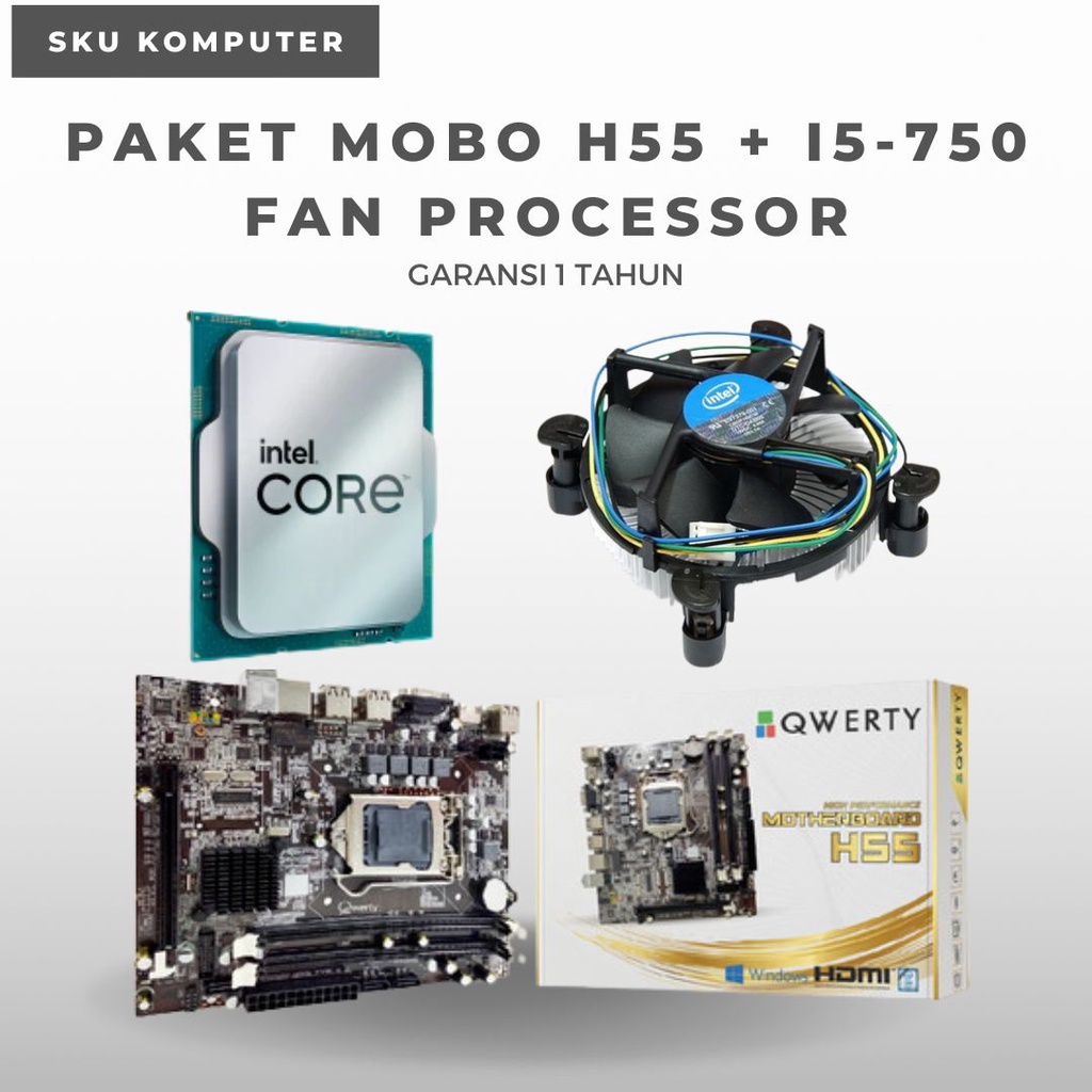 Jual Paket Mobo Motherboard Qwerty H Intel I Fan Processor