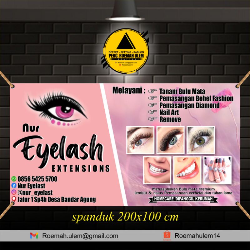 Jual Cetak Spanduk Salon Eyelash X Cm Shopee Indonesia