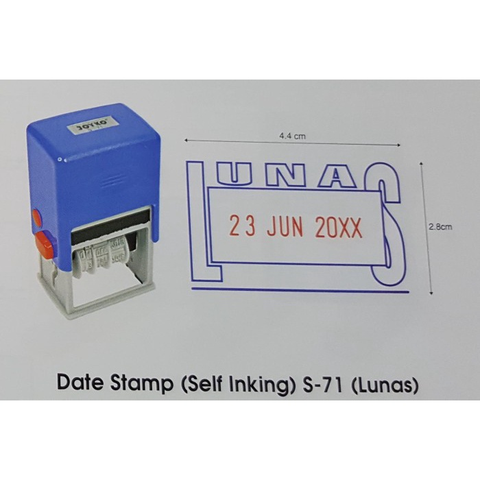 Jual Stempel Lunas Tanggal 2 Warna Joyko Date Stamp S 71 Tinta Otomatis