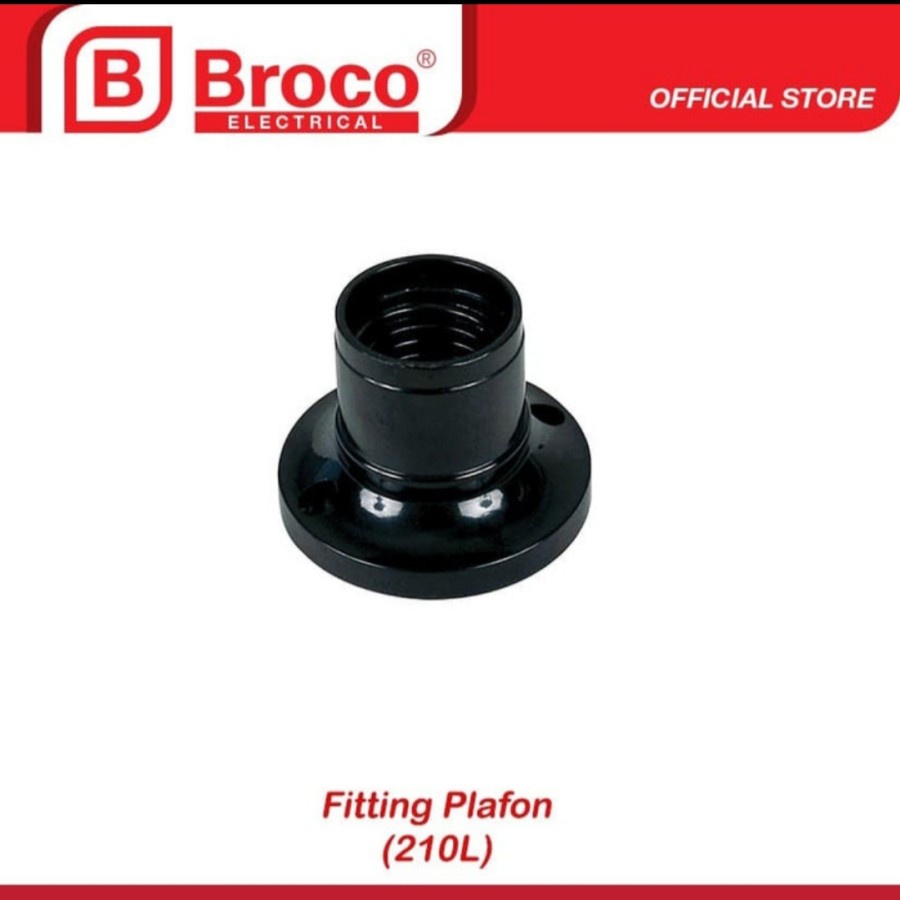 Jual Fitting Broco Tempel Plafon Bulat Hitam L Shopee Indonesia