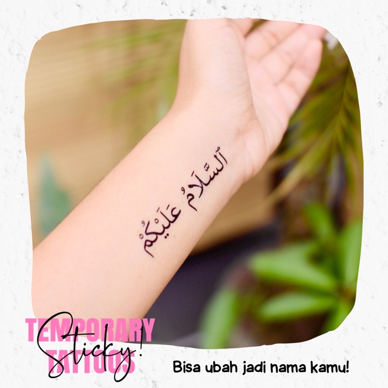 Jual Ct Sticky Tattoo Temporary Custom Tato Tulisan Arab Shopee