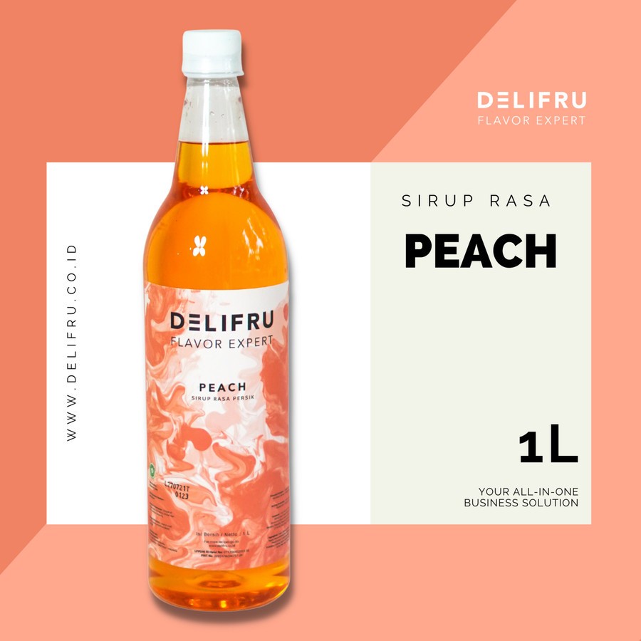 Jual Peach Syrup Delifru 1 Liter Sirup Persik Premium Shopee Indonesia