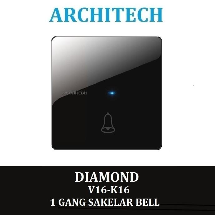 Jual Terbaru Architech Diamond V K Black Sakelar Saklar Bel