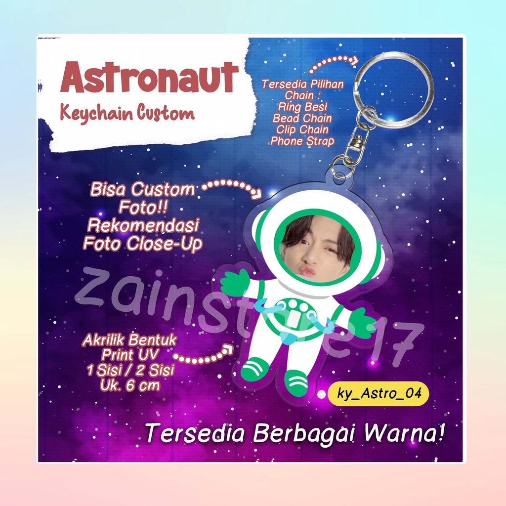 Jual Keychain Custom Tema Astronot Custom Foto Close Up Kepala