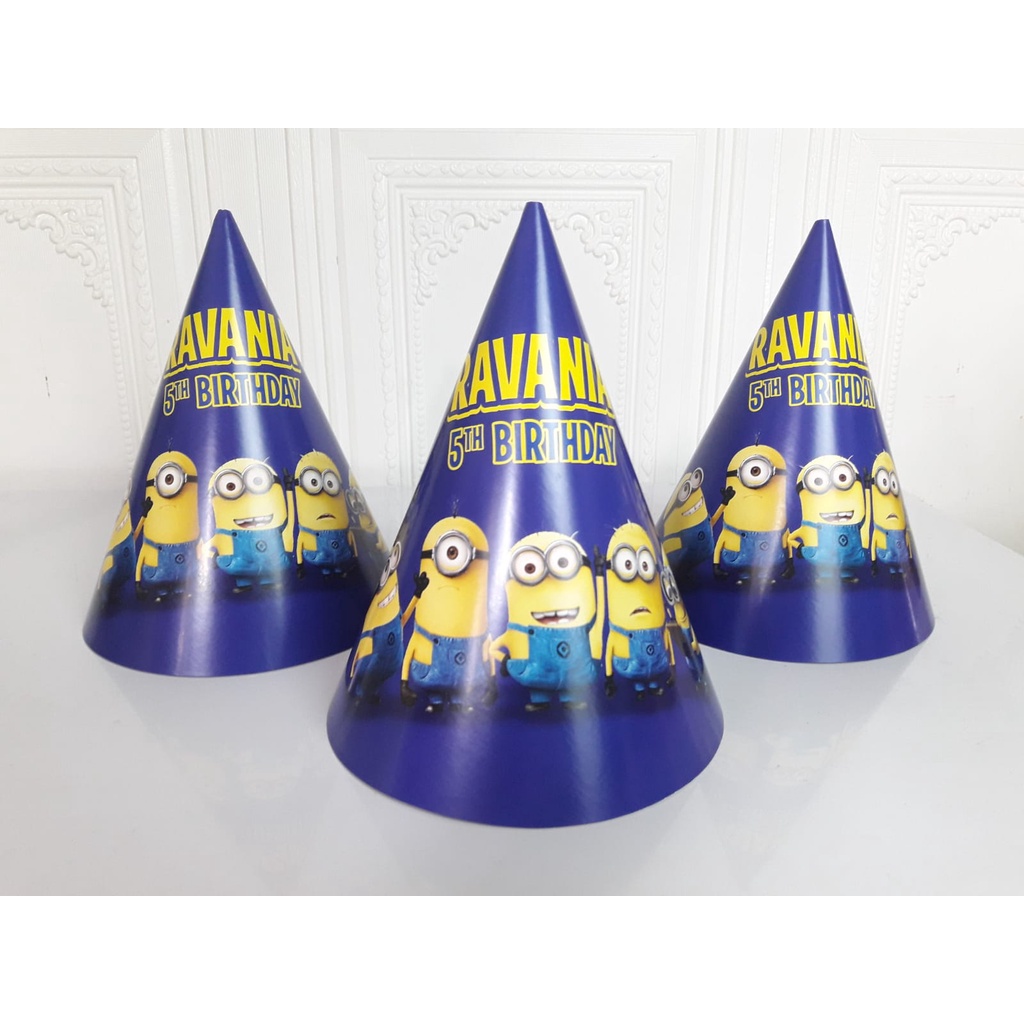 Jual Topi Kerucut Minion Topi Ulang Tahun Minion Topi Ulang Tahun