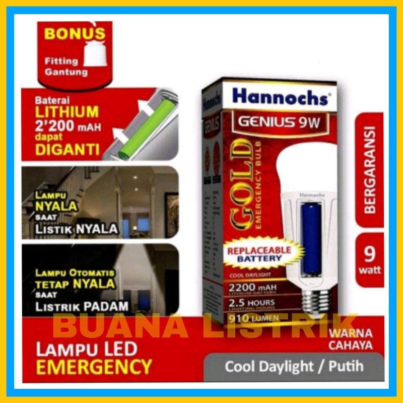 Jual Lampu Led Emergency Hannochs Genius Watt Shopee Indonesia