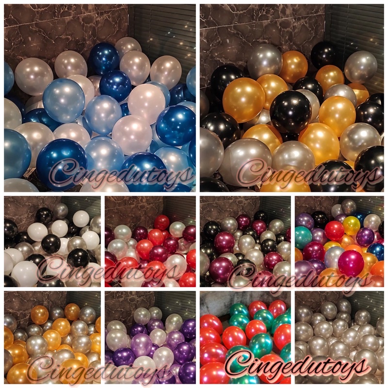 Jual Paket Balon Ulang Tahun Set Balon Metalik Doff Isi Pcs