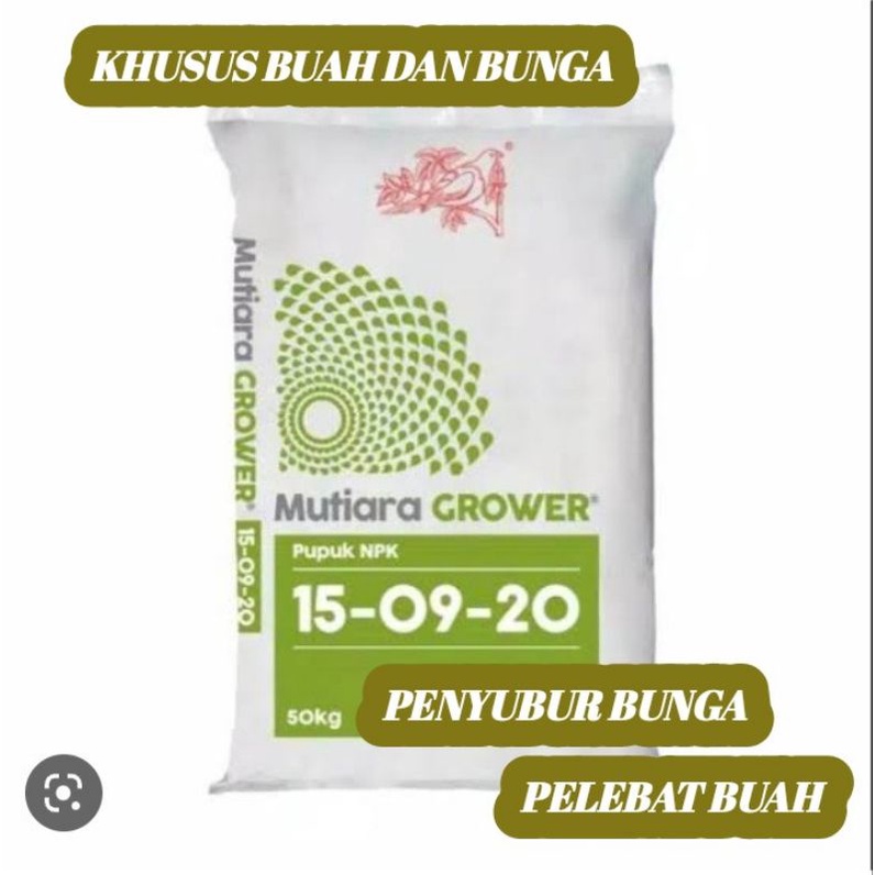 Jual PUPUK NPK MUTIARA GROWER 15 09 20 KEMASAN REPACK 100 GRAM PENYUBUR