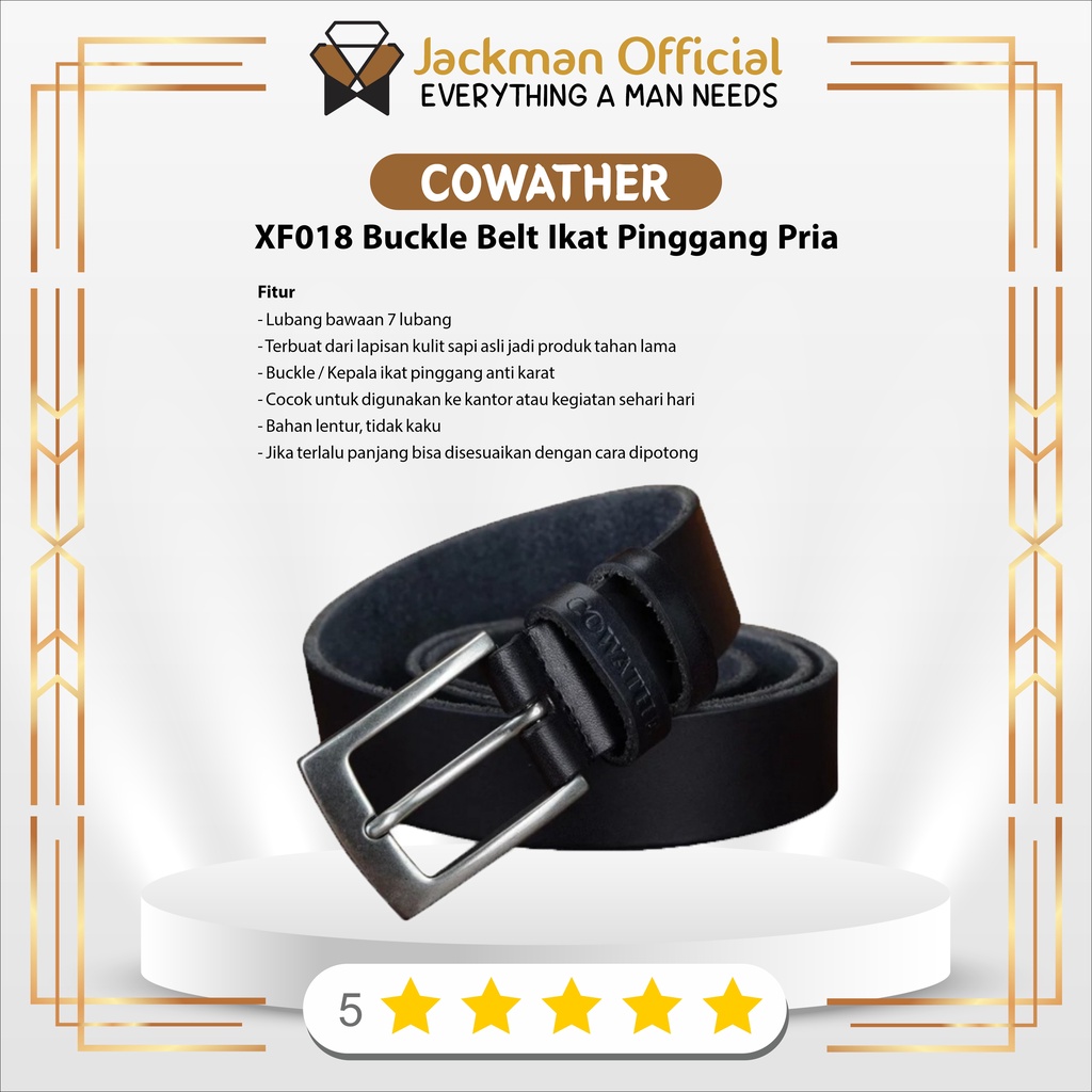 Jual Cowather Xf Buckle Belt Ikat Pinggang Pria Kulit Sapi Asli