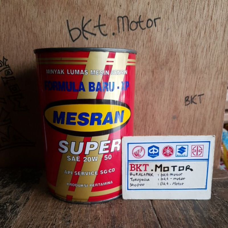 Jual Oli Mesran Super Kaleng SAE 20w50 Api SG CD 1Liter Shopee Indonesia